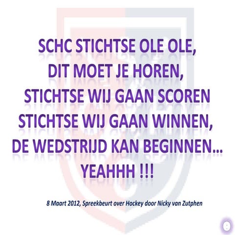 Hockey Spreekbeurt Groep 5 basis school