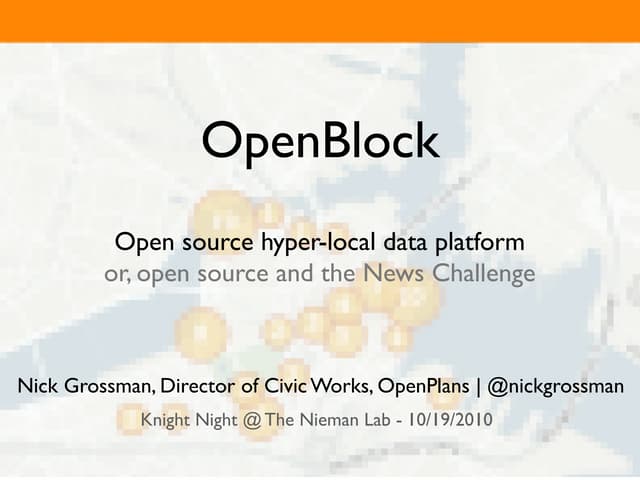 Knight Night: OpenBlock and Open Source in the Knight News Challenge