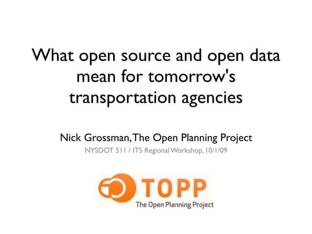 What Open Source and Open Data Mean for Tomorrow's Transportation Agencies