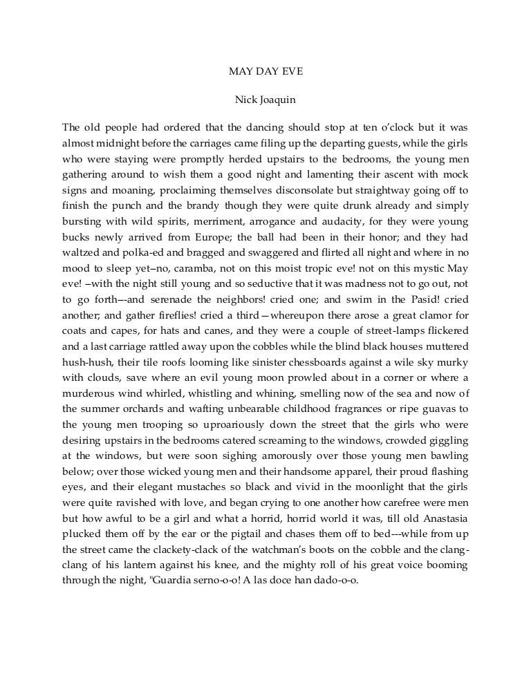 Nick Joaquin May Day Eve