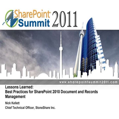Nick kellett share point summit 2011 presentation