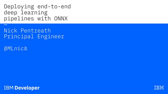 Deploying End-to-End Deep Learning Pipelines with ONNX
