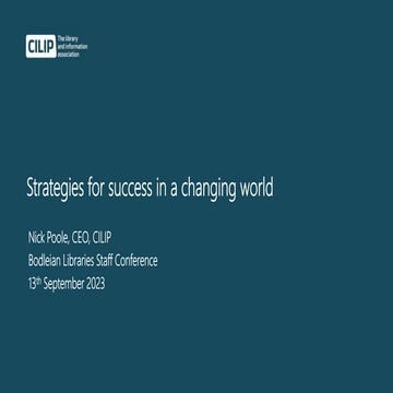 Strategies for success in changing times