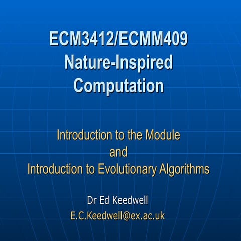 nonlinear programming lectures and genetic algorithm optimisation ...