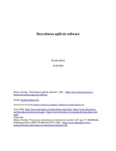 Dezvoltarea agilă de software