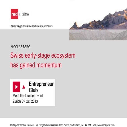 Nicolas berg early stage trends redalpine_eth entrepreneur club_oct2013