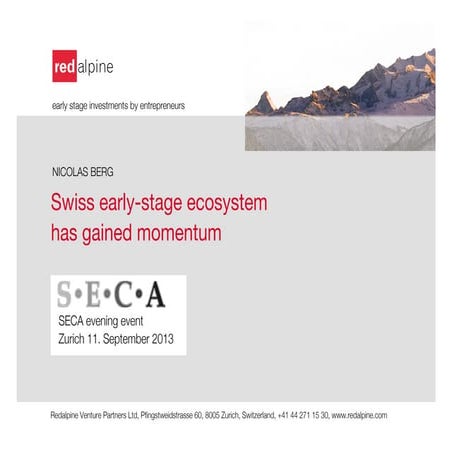 Nicolas Berg_Swiss Early-stage Trends_Redalpine_SECA_sep2013