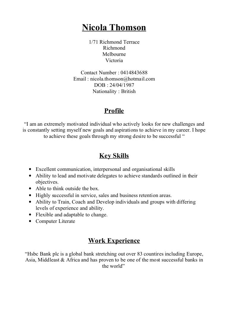 nicola thomson cv how to setup a resume