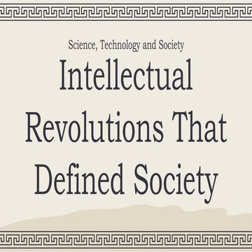 STS_ Intellectual Revolution That Defined Society