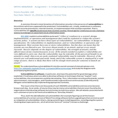 Understanding Vulnerabilities in Software