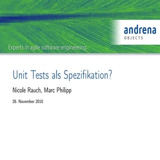 Unit Tests als Spezifikation?