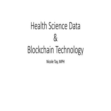 Science Distributed's Chain Event: Part 2 Health Science Data - Nicole Tay