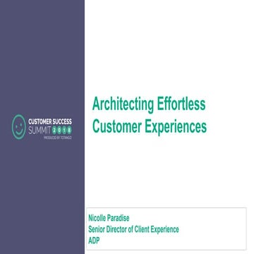 Architecting Effortless Customer Experiences