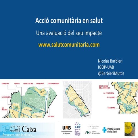 El repte de l'avaluació de l'acció comunitària - Nicolàs Barbieri