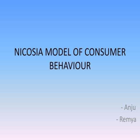 Nicosia model of consumer behaviour