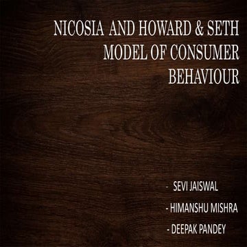 Nicosia model of consumer behaviour