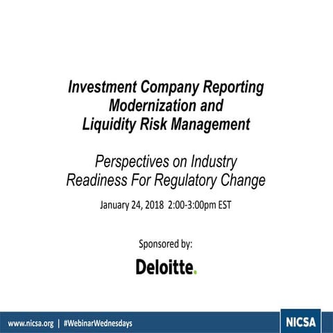 Mutual Fund Modernization and Liquidity Risk Management