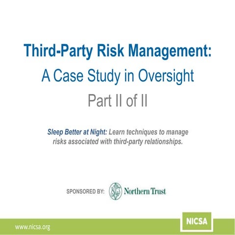 Third-Party Risk Management: A Case Study in Oversight