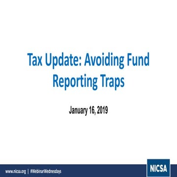 Tax & Reporting Update: Avoiding Fund Reporting Traps