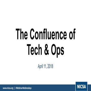 The Confluence of Tech & Ops
