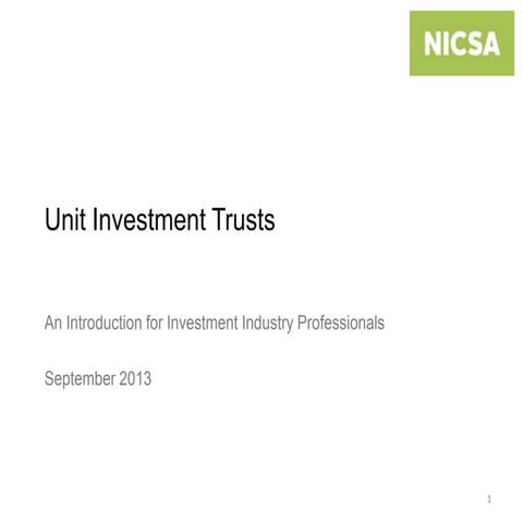Unit Investment Trusts