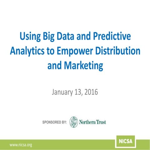 Webinar | Using Big Data and Predictive Analytics to Empower Distribution and...