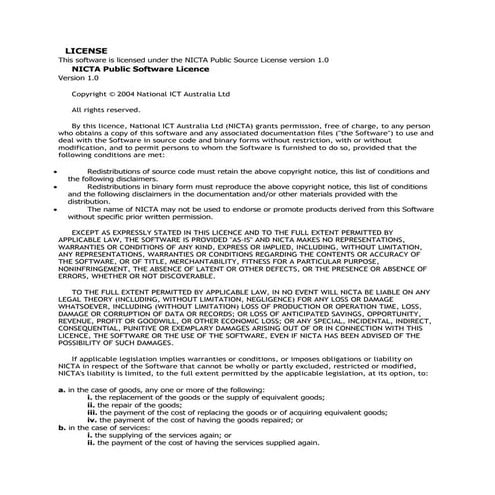Nicta 1.0 license   english