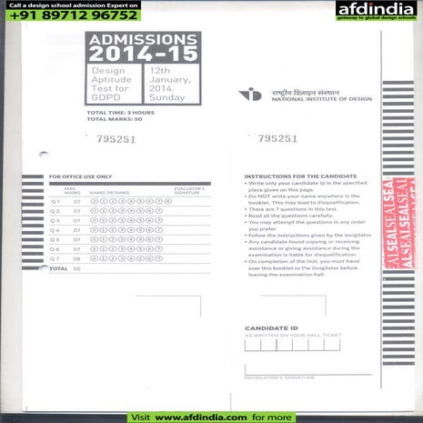 Nid past-test-paper-2014-b.des