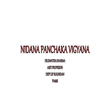 Nidana panchaka  by Dr.Swatika