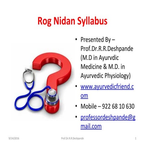 Roga Nidan syllabus PPT