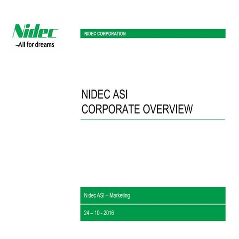 Nidec asi corporate overview