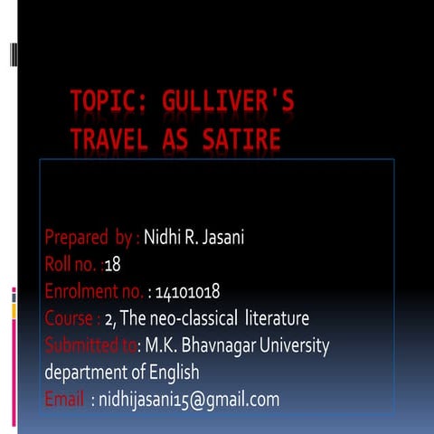Gulliver's travel as satire