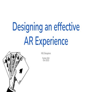Designing Effective AR Experiences