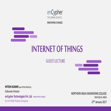 NIEC DELHI IoT Guest Lecture