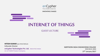 NIEC DELHI IoT Guest Lecture