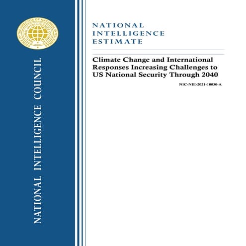 US National INtelligence Estimate:  Climate change and international response