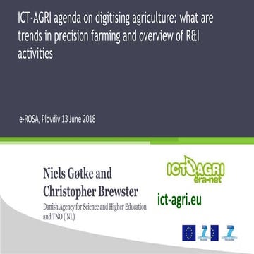 ICT-AGRI agenda on digitization of agriculture