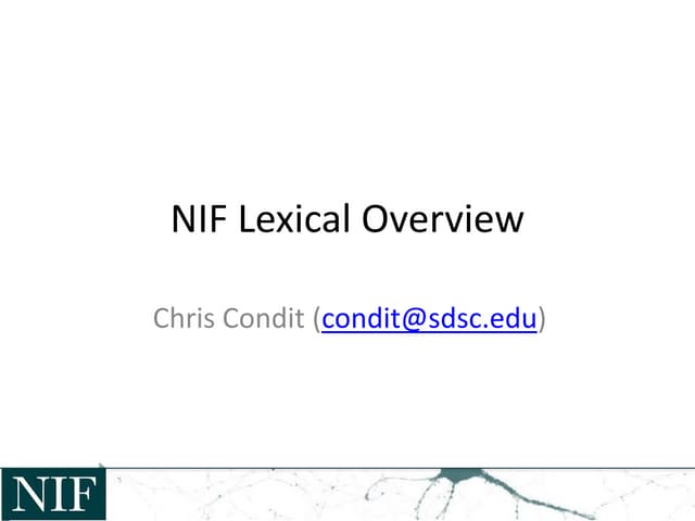 NIF Lexical Overview