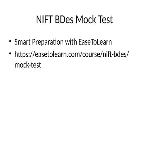NIFT BDes Mock Test by EaseToLearn – Smart Online Practice for NIFT BDes Entr...
