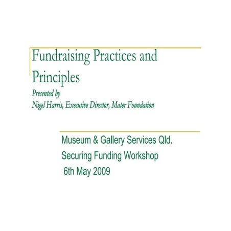 Fundraising Principles