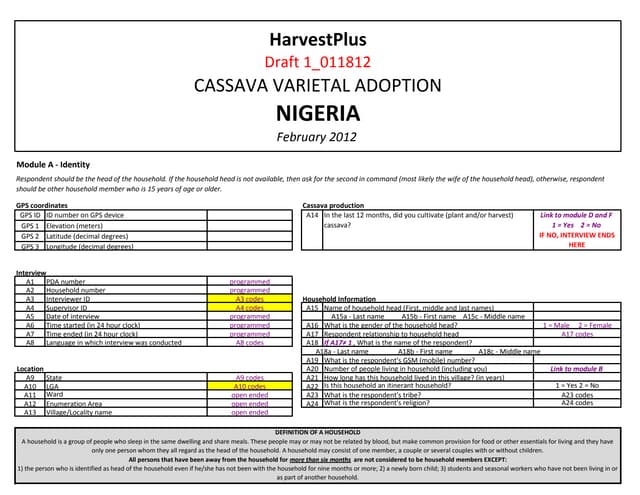 Nigeria cassava varietal adoption s...