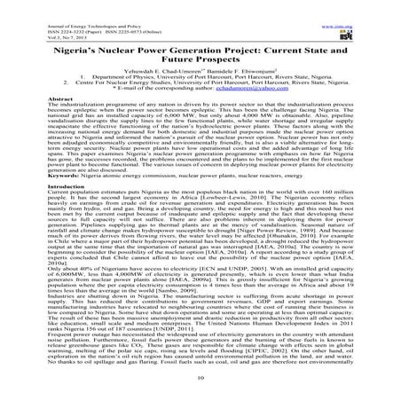 Nigeria’s nuclear power generation project current state and future prospects