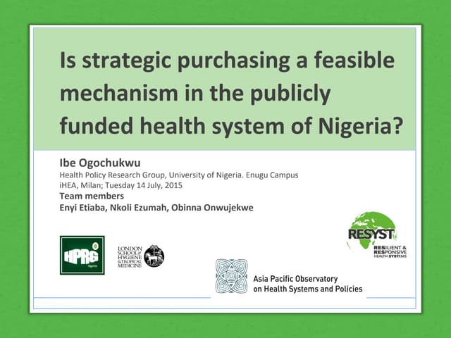 Is strategic purchasing a feasible ...