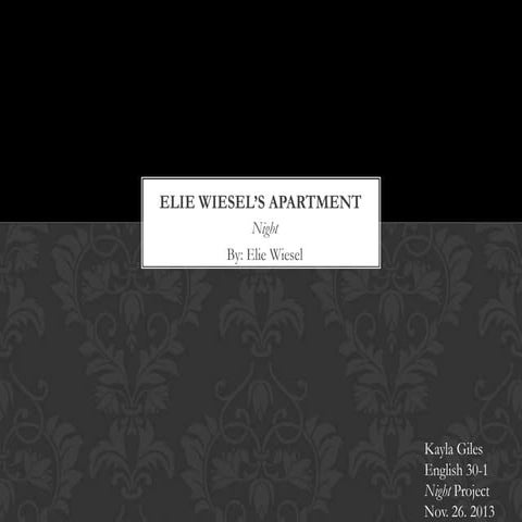 Night project elie wiesel’s apartment
