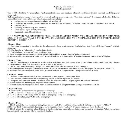 Night Reading Log 2009