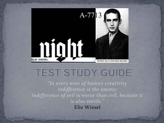 Elie Wiesel's Night Study Guide