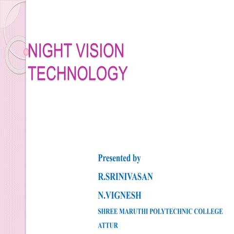 Night vision technology | PPTX