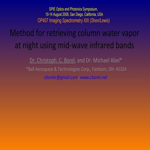 Night Water Vapor Borel Spie 8 12 08 White