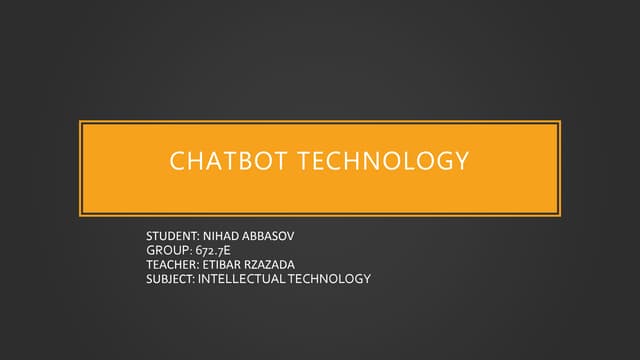 Nihad Abbasov-Intellectual technology presentation 