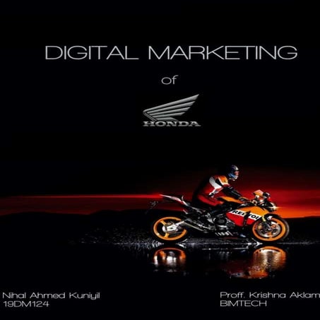 DIGITAL MARKETING OF HONDA INDIA